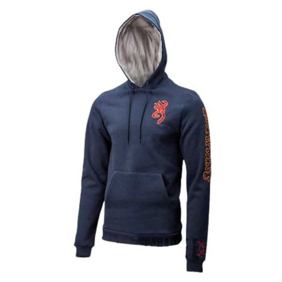 Clothing Browning | Browning Shirts And T-Shirts Men'S Snapshot Sweatshirt Hoodie Blue