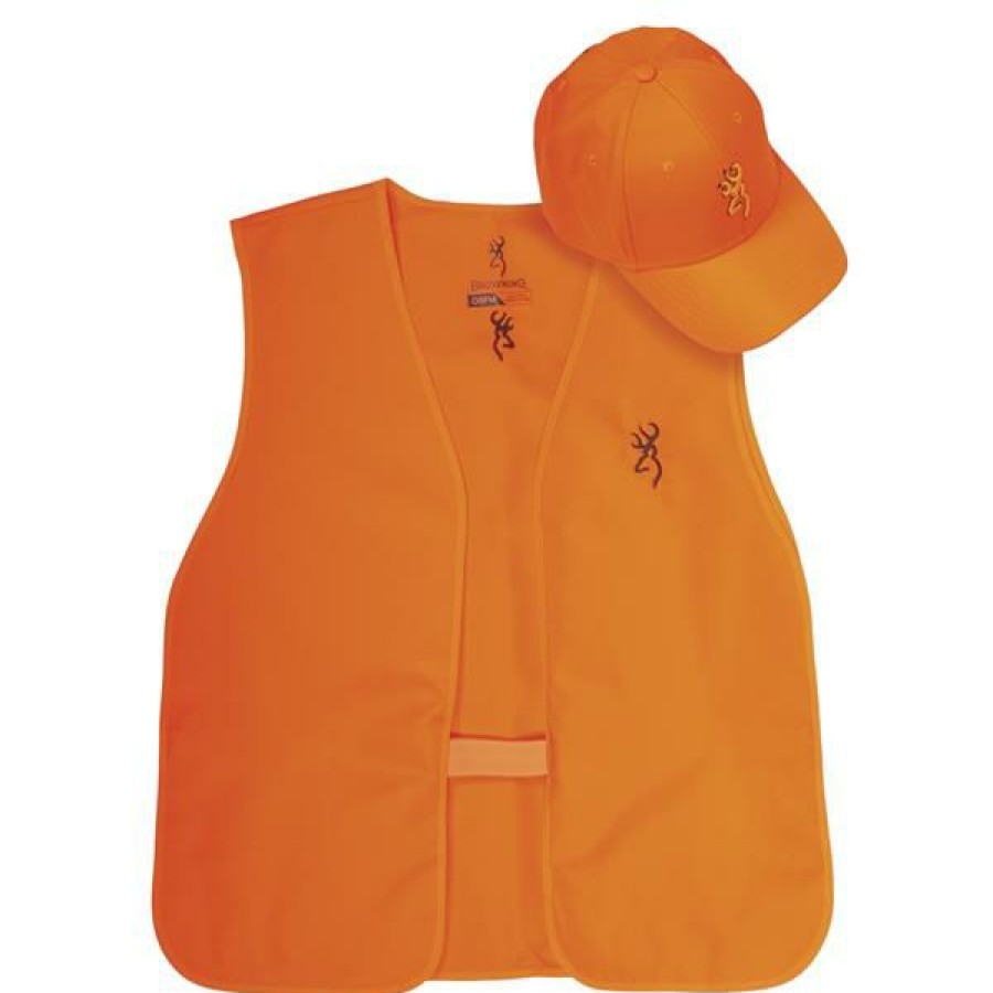 Clothing Browning | Browning Caps, Beanies And Accessories Blaze Vest And Cap Combo Orange